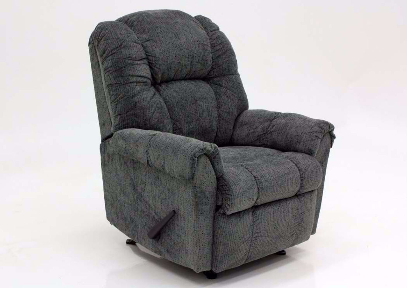 Slate Gray Ruben Rocker Recliner by Franklin at an Angle | Home Furniture Plus Mattress