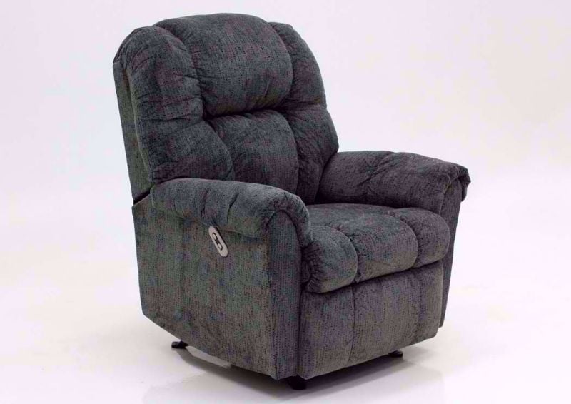 Slate Gray Ruben Power Recliner by Franklin at an Angle | Home Furniture Plus Mattress
