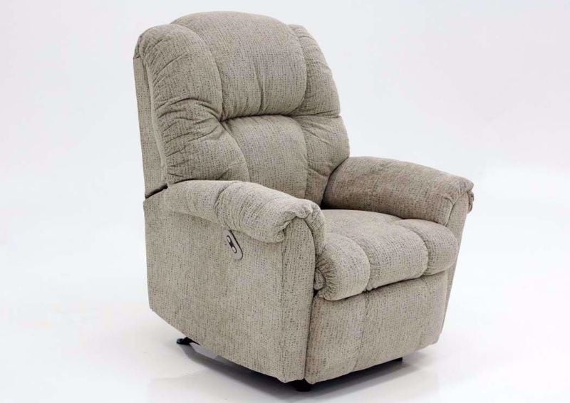Tan Ruben Power Recliner by Franklin at an Angle | Home Furniture Plus Mattress