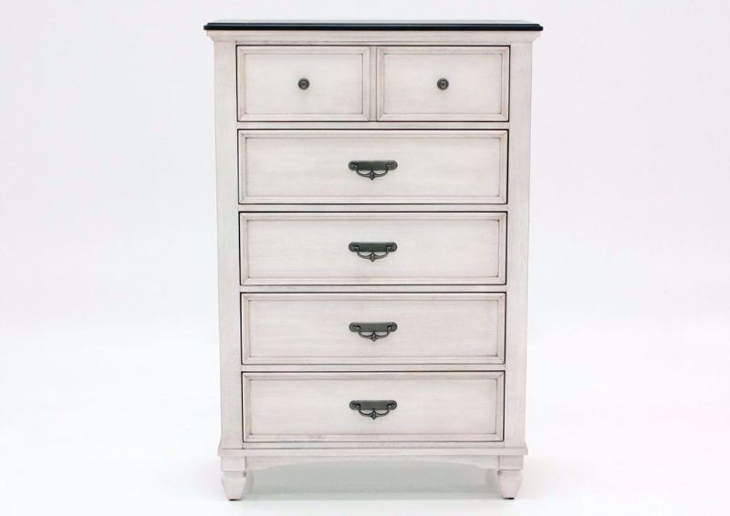 Off White Sawyer Chest of Drawers by Crownmark Facing Front | Home Furniture Plus Mattress