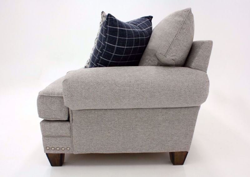Light Gray Fletcher Loveseat by Franklin Showing the Side View | Home Furniture Plus Mattress