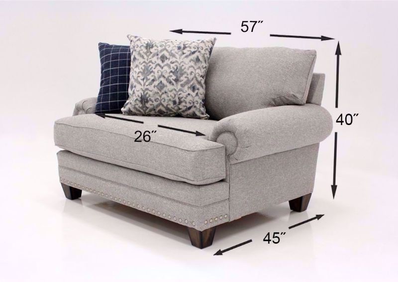Light Gray Fletcher Sofa Set by Franklin Showing the Chair Dimensions | Home Furniture Plus Bedding