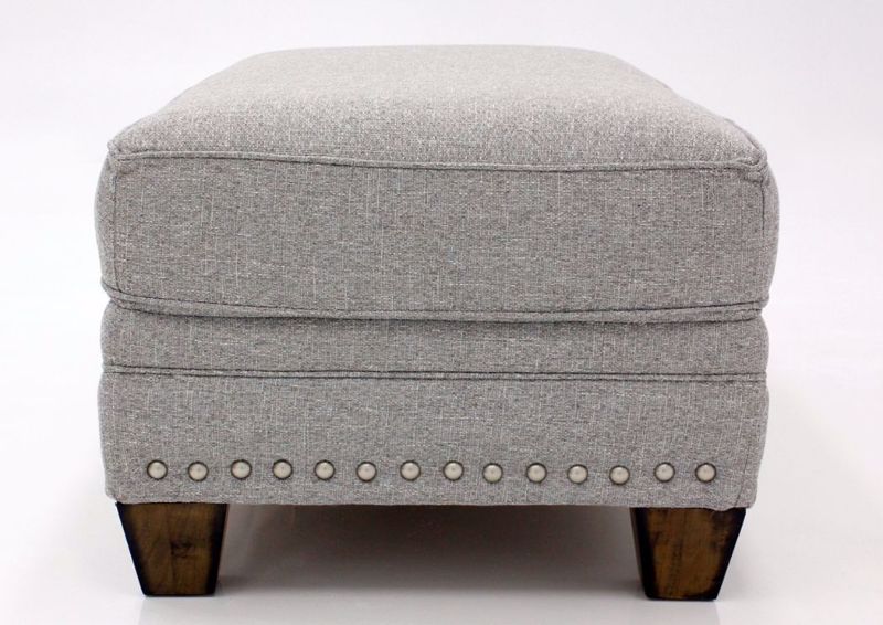 Light Gray Fletcher Ottoman by Franklin Showing the Side View | Home Furniture Plus Mattress
