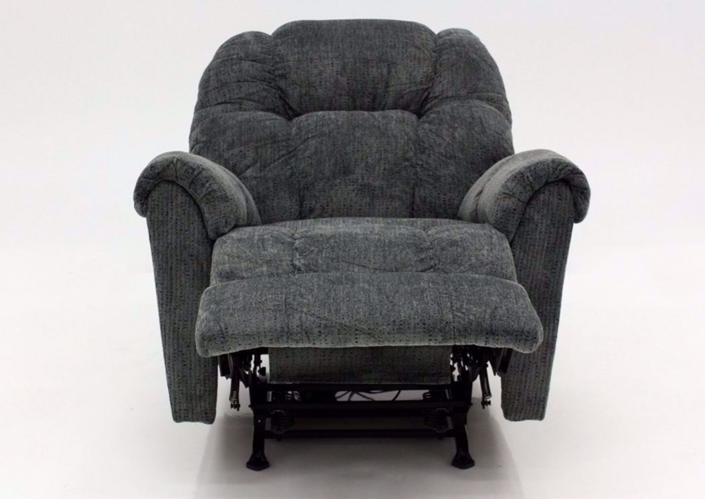 Slate Gray Ruben Power Recliner by Franklin Facing Front in a Fully Reclined Position | Home Furniture Plus Mattress