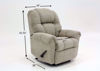 Tan Ruben Rocker Recliner by Franklin Showing the Dimensions | Home Furniture Plus Mattress