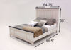 Off White Sawyer Queen Size Bed by Crownmark Showing the Dimensions | Home Furniture Plus Mattress