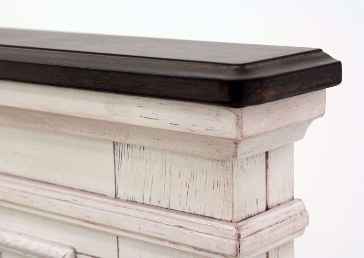 Off White Sawyer Queen Size Bed by Crownmark Showing the Two-Tone Finish | Home Furniture Plus Mattress