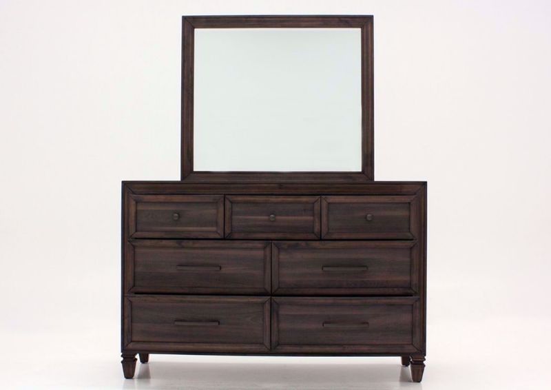 Dark Brown Gemini Dresser with Mirror by Intercon Facing Front | Home Furniture Plus Mattress