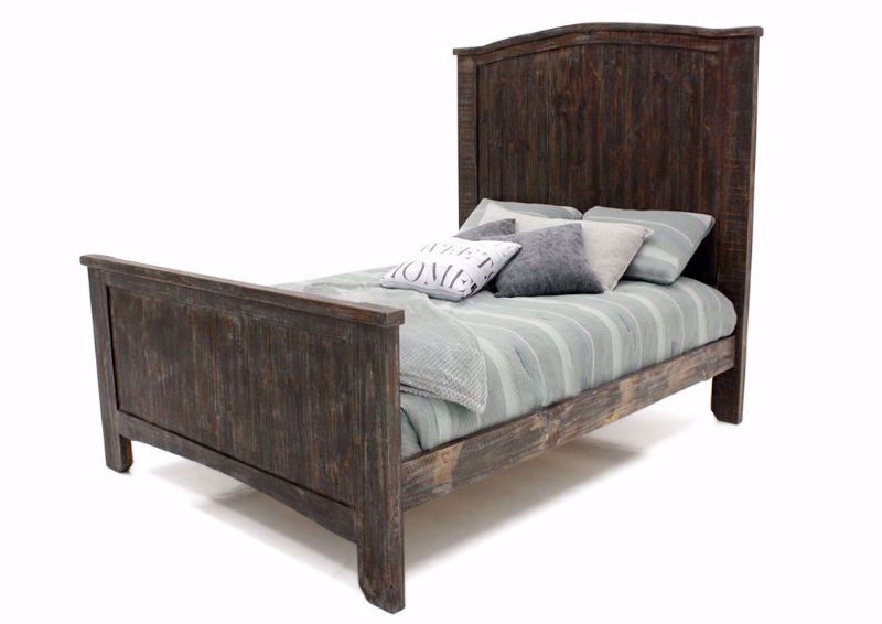 Rustic Brown Canyon Queen Bed by Vintage Furniture at an Angle | Home Furniture Plus Mattress