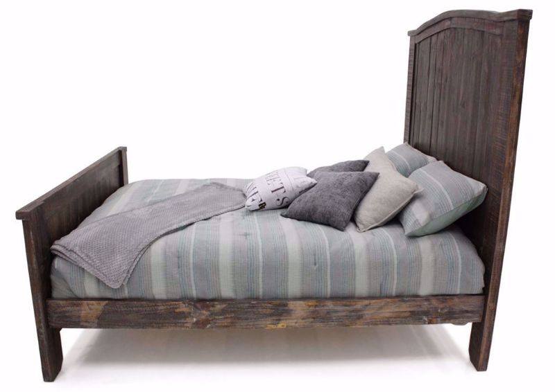 Rustic Brown Canyon Queen Bed by Vintage Furniture Showing the Side View | Home Furniture Plus Mattress