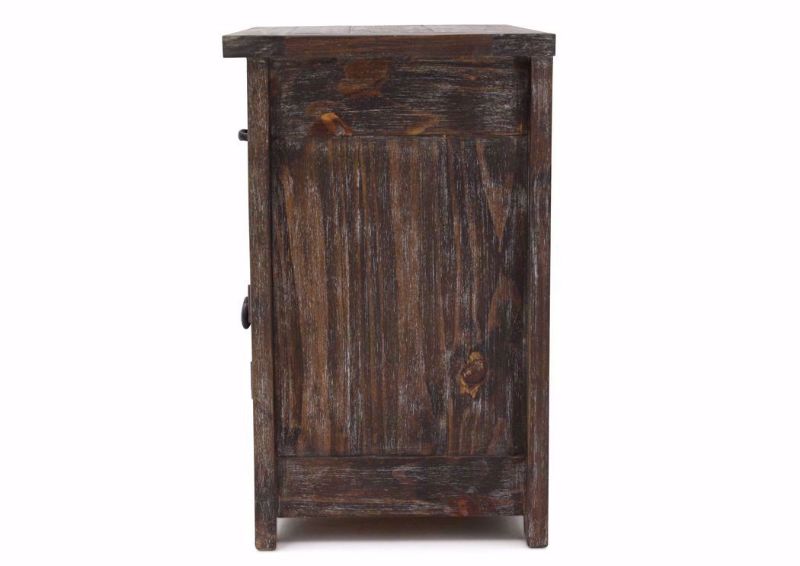 Rustic Brown Canyon Nightstand by Vintage Furniture Showing the Side View | Home Furniture Plus Mattress