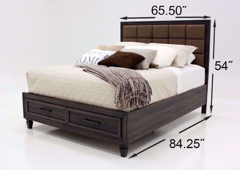 Dark Brown Gemini Queen Size by Intercon Showing the Dimensions | Home Furniture Plus Bedding