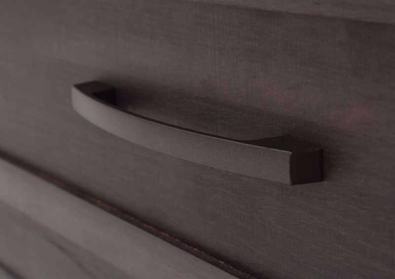 Dark Brown Gemini Dresser with Mirror by Intercon Showing the Drawer Pull | Home Furniture Plus Mattress