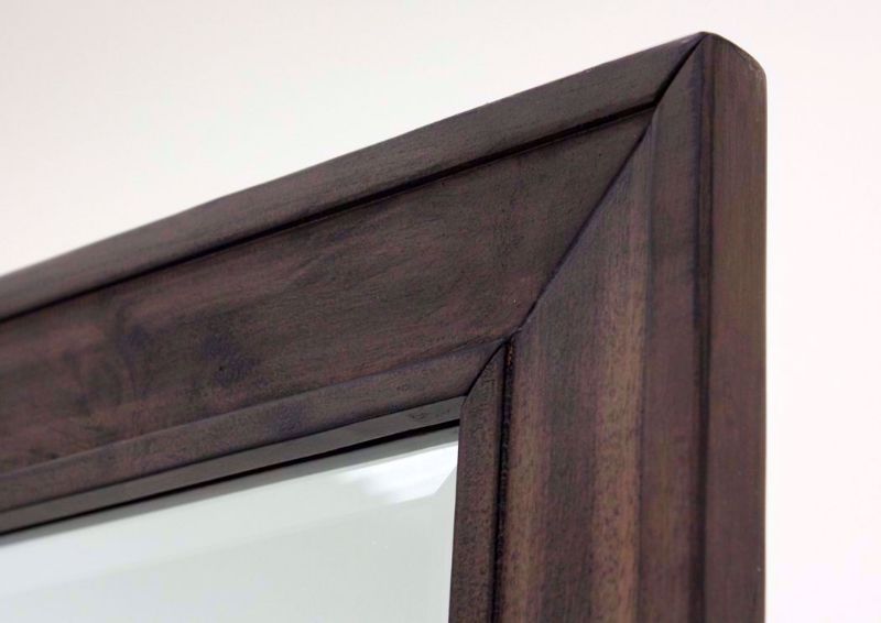 Dark Brown Gemini Dresser with Mirror by Intercon Showing the Mirror Frame Detail | Home Furniture Plus Mattress