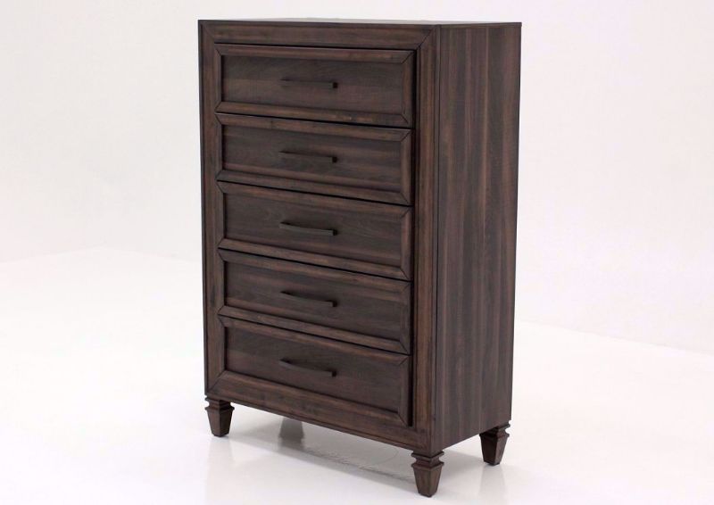 Dark Brown Gemini Chest of Drawers by Intercon at an Angle | Home Furniture Plus Mattress