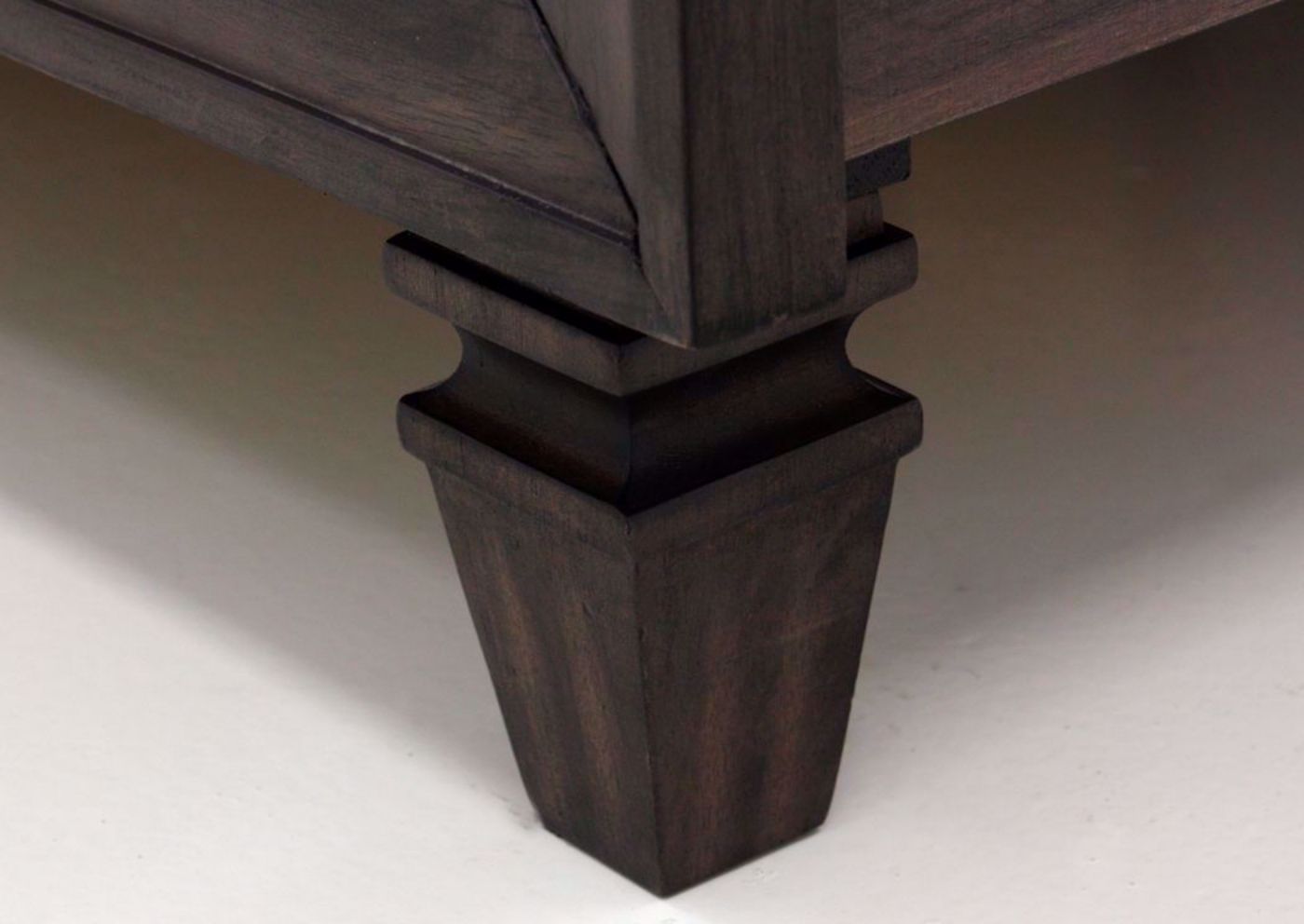 Dark Brown Gemini Chest of Drawers by Intercon Showing the Foot Detail | Home Furniture Plus Mattress