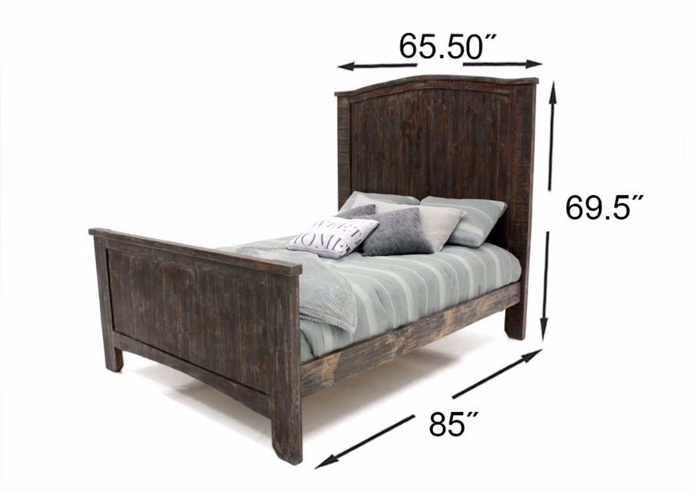 Rustic Brown Canyon Bedroom Set by Vintage Furniture Showing the Queen Size Bed Dimensions | Home Furniture Plus Mattress