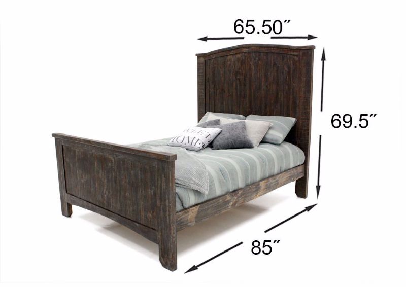 Rustic Brown Canyon Bedroom Set by Vintage Furniture Showing the Queen Size Bed Dimensions | Home Furniture Plus Mattress