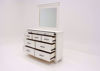 Angled View With the Drawers Open on the White Kanwyn Dresser with Mirror by Ashley Furniture | Home Furniture Plus Bedding