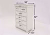 Distressed White Kanwyn Chest of Drawers by Ashley Showing the Dimensions | Home Furniture Plus Mattress