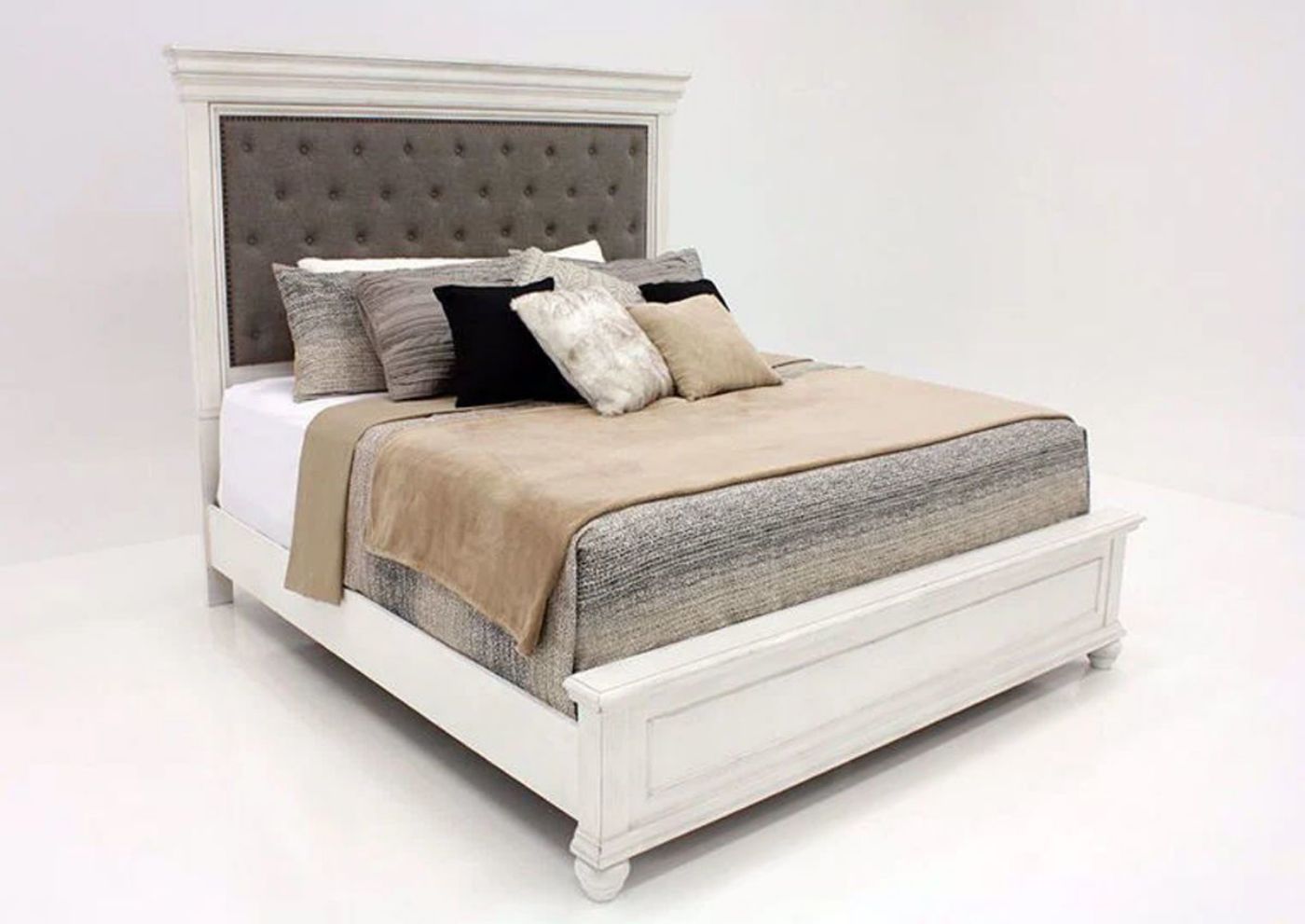 Picture of Kanwyn Upholstered King Size Bed - White