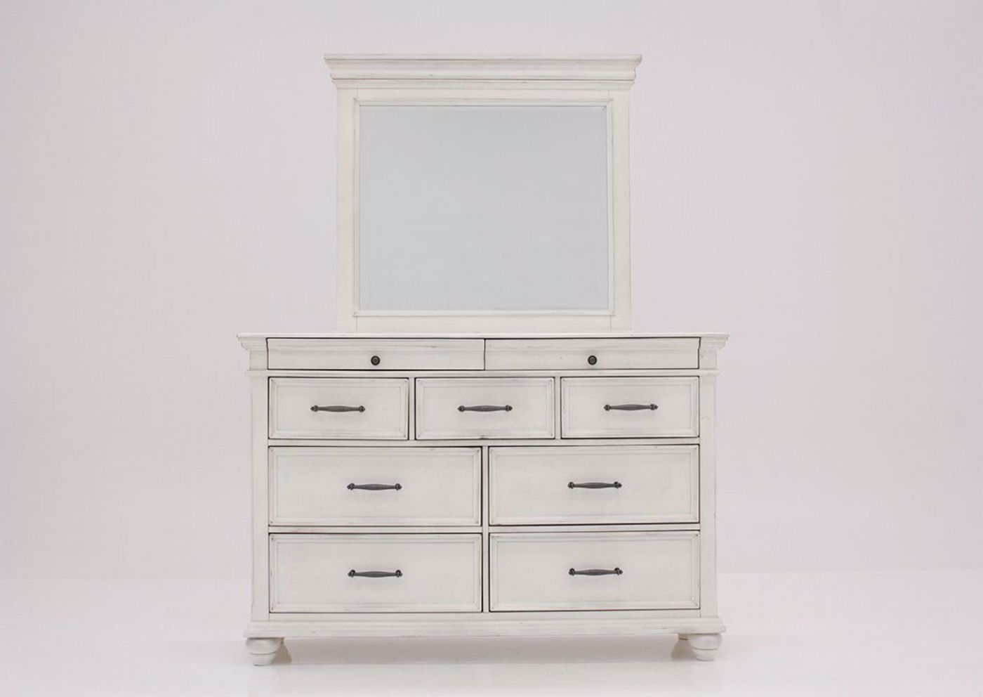 Front Facing View of the Kanwyn Dresser with Mirror by Ashley Furniture | Home Furniture Plus Bedding