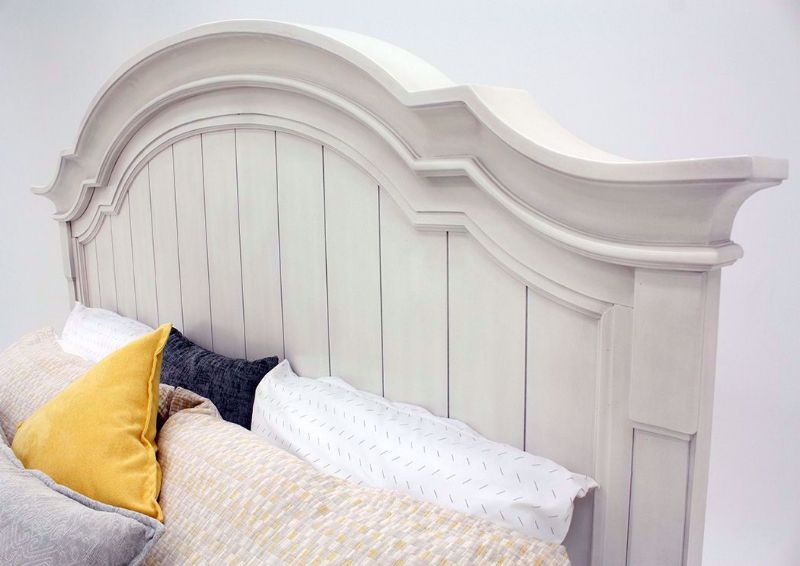 White Mallory King Size Bed by Standard Showing the Headboard | Home Furniture Plus Mattress