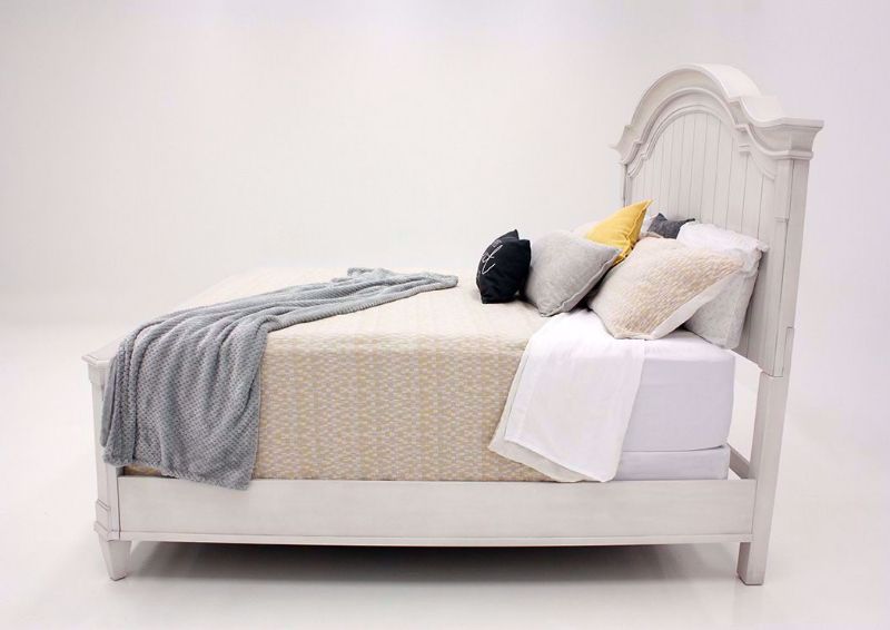White Mallory King Size Bed by Standard Showing the Side View | Home Furniture Plus Mattress