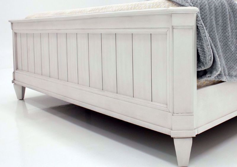 White Mallory King Size Bed by Standard Showing the Footboard Detail | Home Furniture Plus Mattress