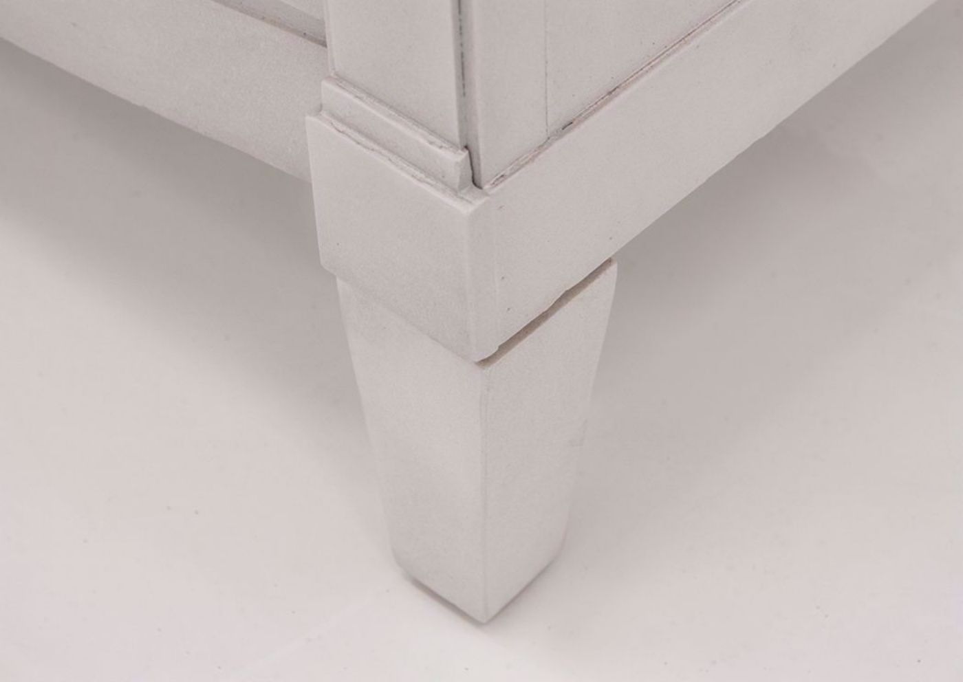 White Mallory Nightstand by Standard Showing the Foot Detail | Home Furniture Plus Mattress