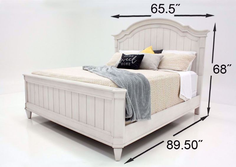 White Mallory Bedroom Set by Standard Showing the Queen Bed Dimensions | Home Furniture Plus Mattress