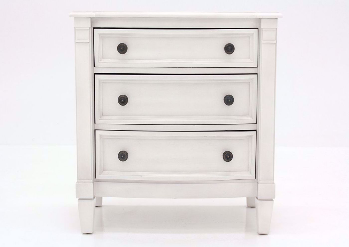 White Mallory Nightstand by Standard Facing Front | Home Furniture Plus Mattress