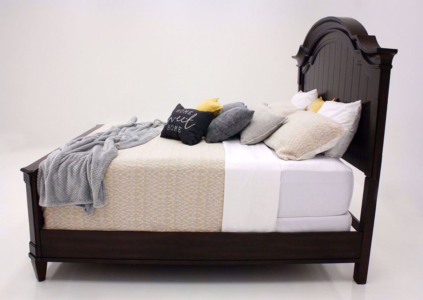 Brown Mallory King Size Bed by Standard Showing the Side View | Home Furniture Plus Mattress