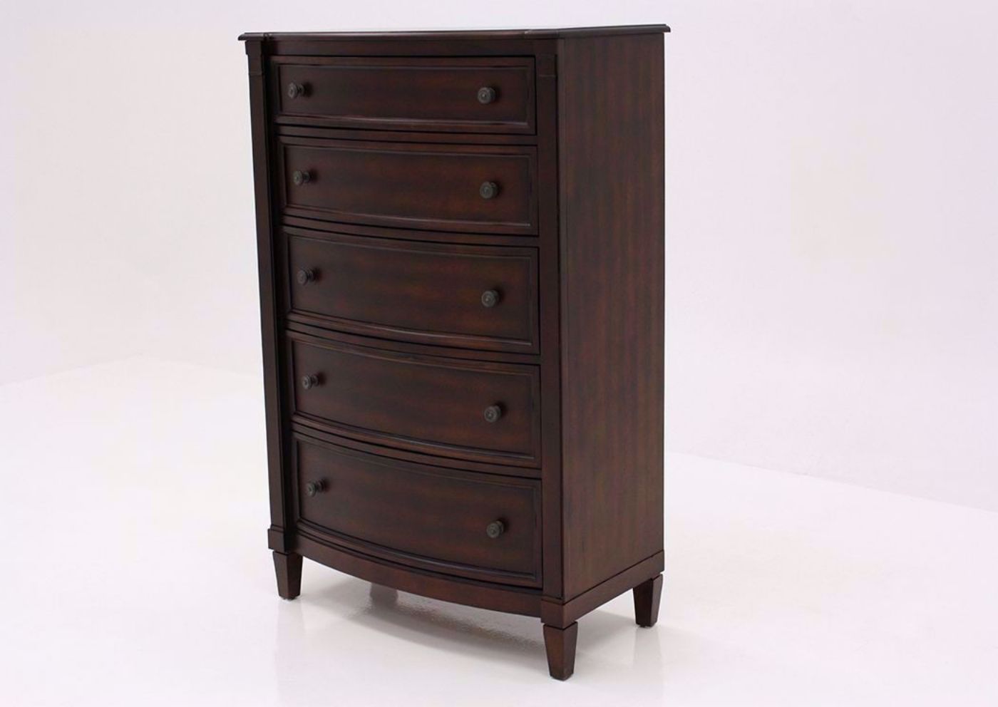 Brown Mallory Chest of Drawers by Standard at an Angle | Home Furniture Plus Mattress