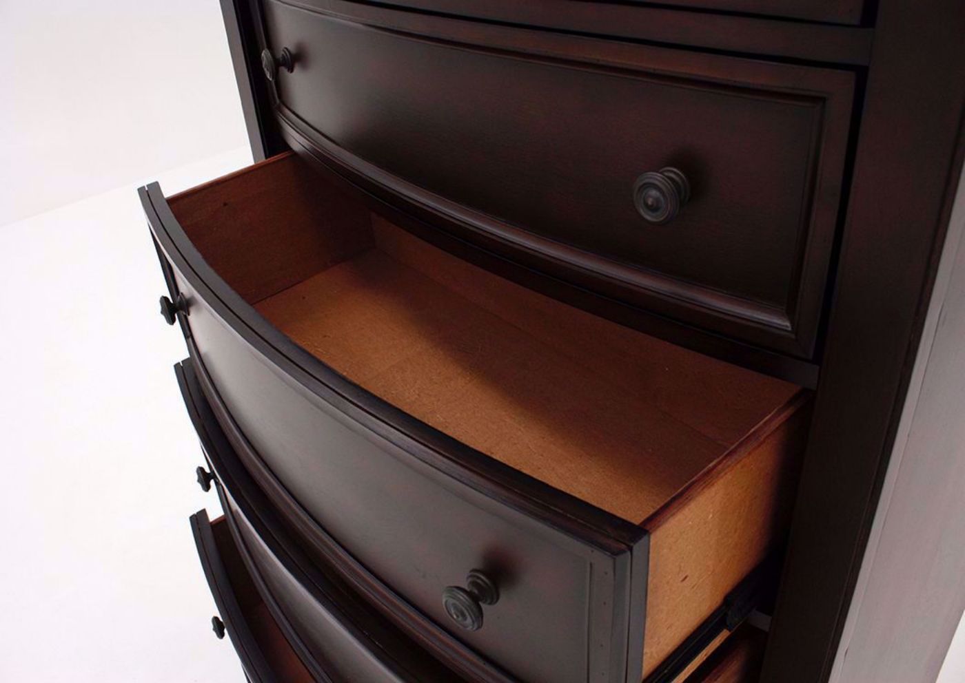 Brown Mallory Chest of Drawers by Standard Showing the Drawer Interior | Home Furniture Plus Mattress