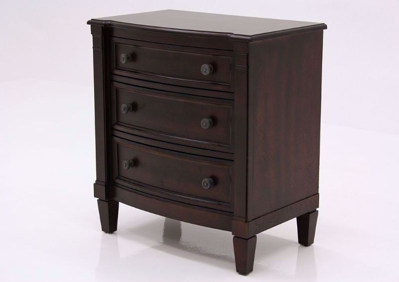 Brown Mallory Nightstand by Standard at an Angle | Home Furniture Plus Mattress