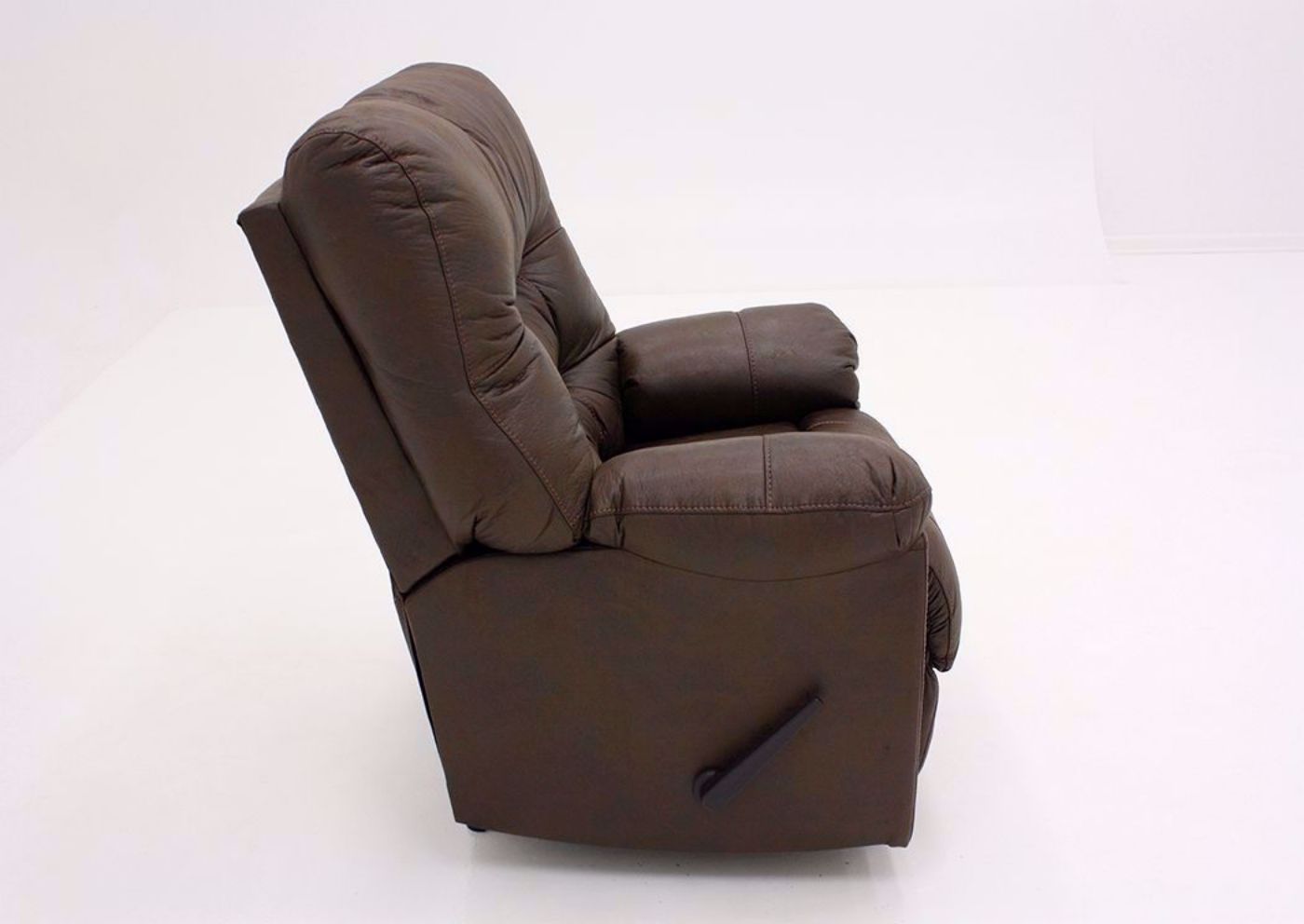 Dark Brown Marshall Rocker Recliner by Franklin Side View | Home Furniture Plus Mattress