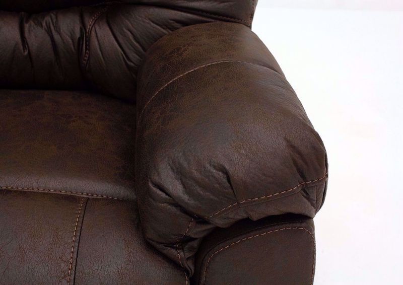 Dark Brown Marshall Rocker Recliner by Franklin Showing the Pillow Arm Detail | Home Furniture Plus Mattress