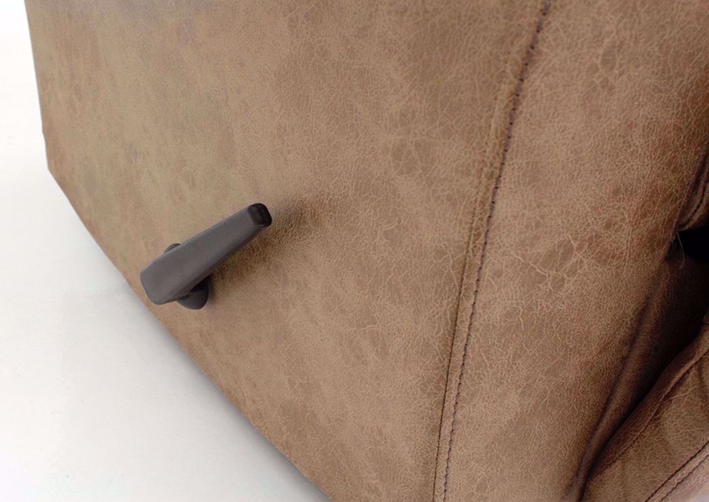 Brown Marshall Rocker Recliner by Franklin Showing the Reclining Lever | Home Furniture Plus Mattress
