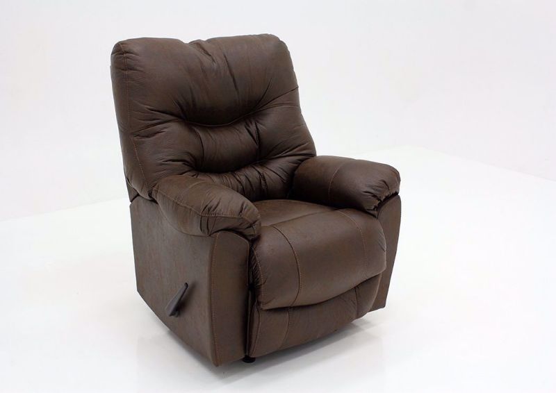 Dark Brown Marshall Rocker Recliner by Franklin at an Angle | Home Furniture Plus Mattress