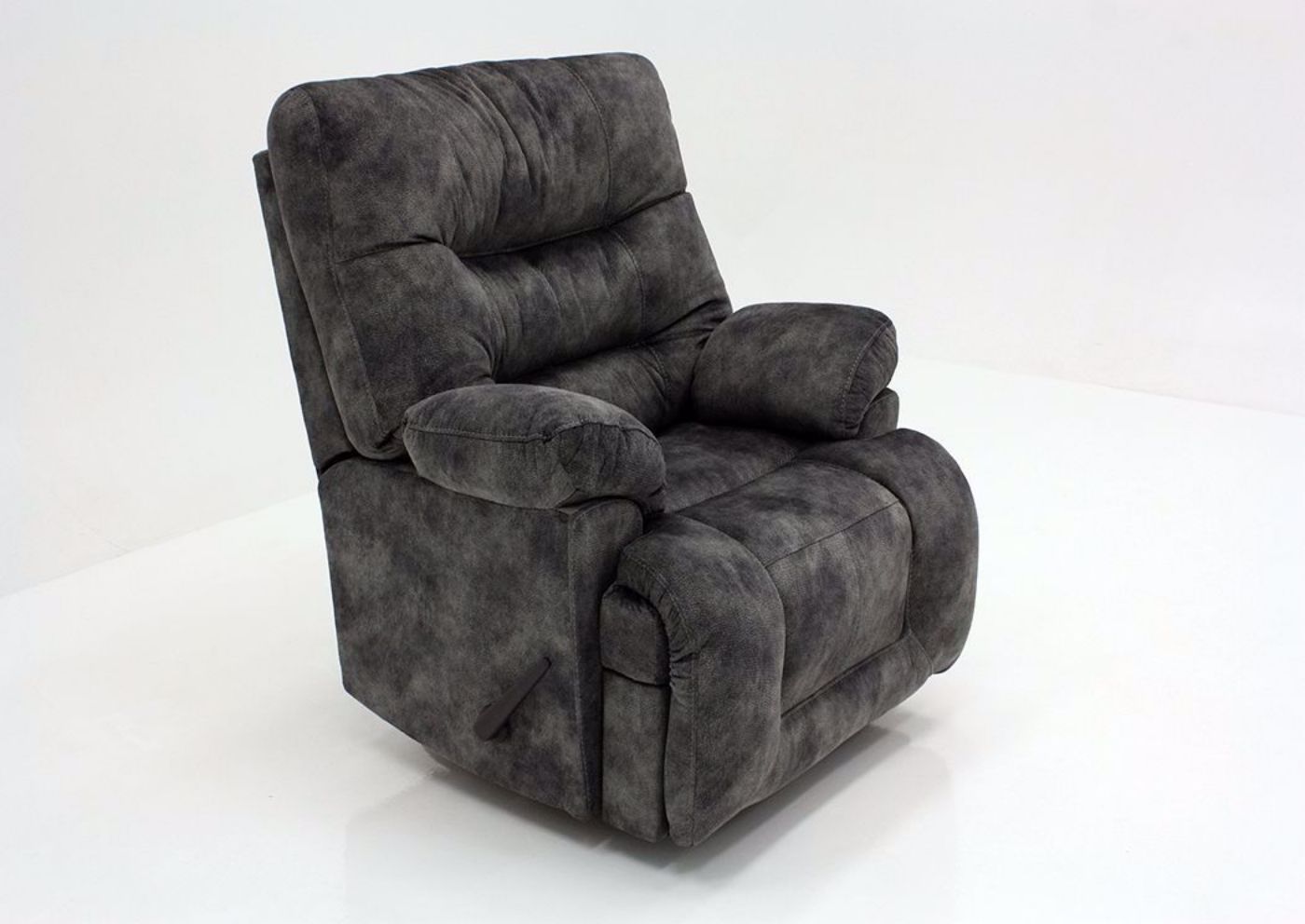 Gray Boss Rocker Recliner by Franklin at an Angle | Home Furniture Plus Mattress