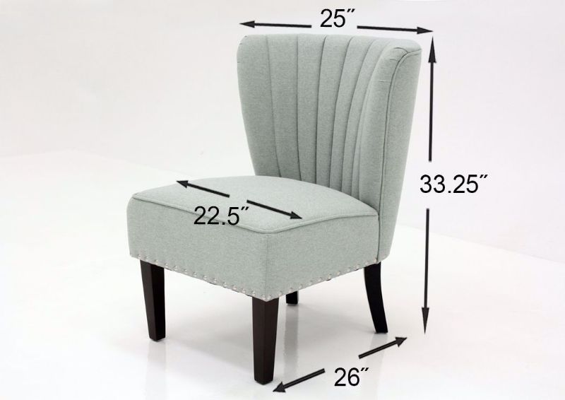 Clearwater Blue Emporium Accent Chair by Standard Showing the Dimensions | Home Furniture Plus Mattress