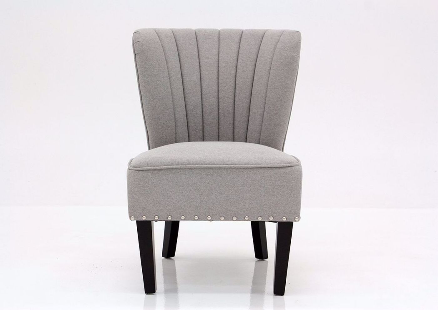Light Gray Emporium Accent Chair by Standard Facing Front | Home Furniture Plus Mattress at an Angle