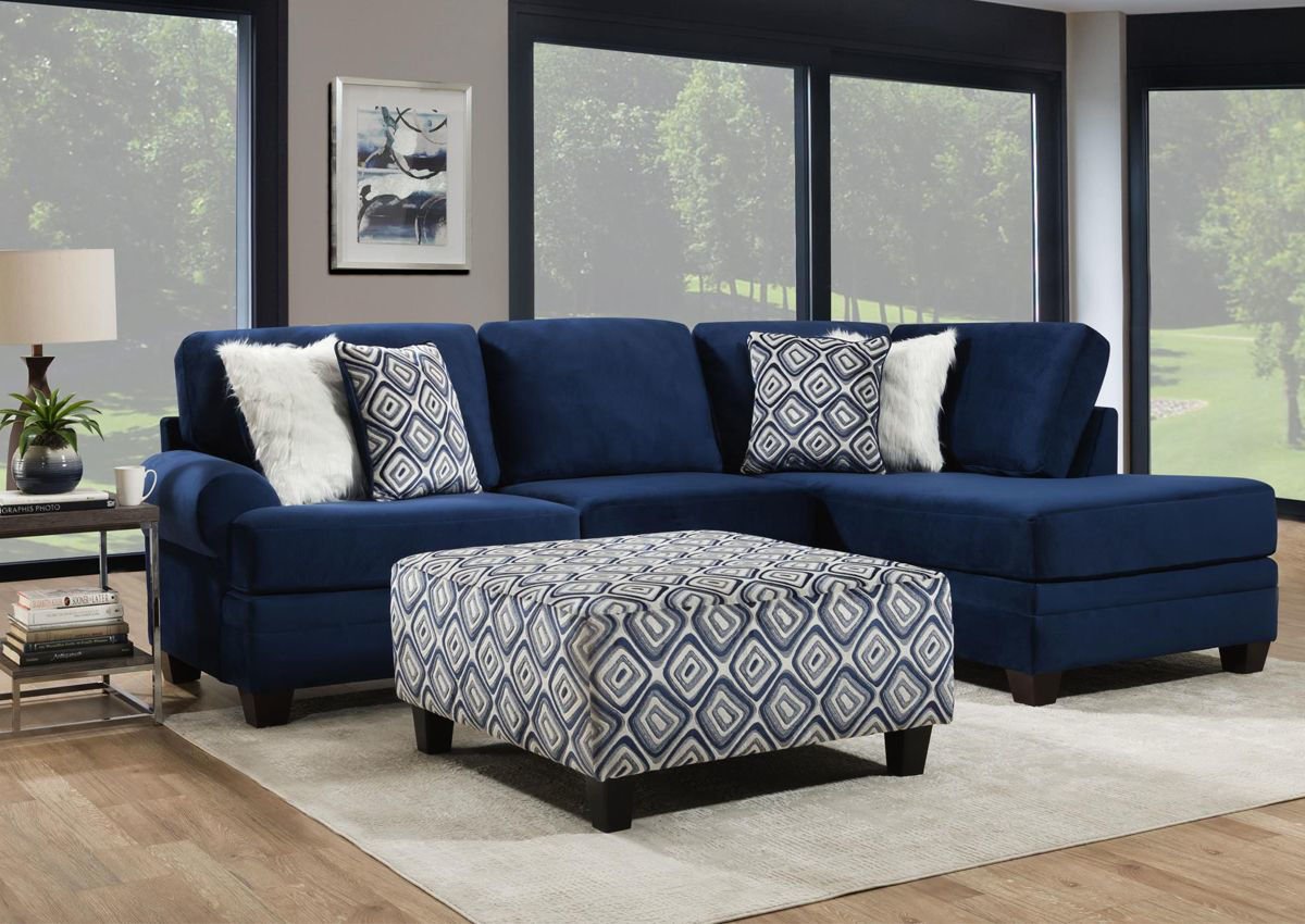 Groovy Chaise Sectional Sofa Navy