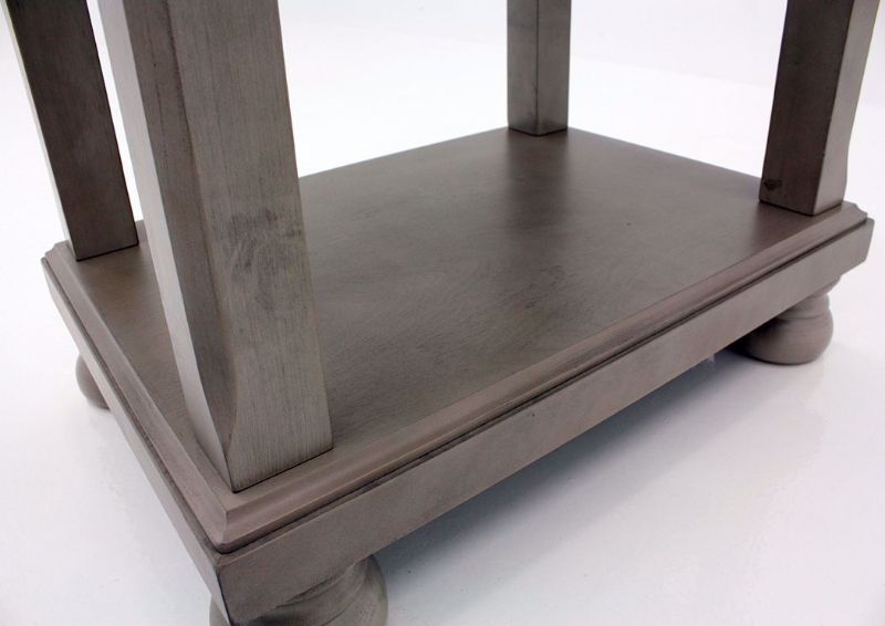 Burnished Gray Lettner End Table by Ashley Furniture Showing the Lower Shelf | Home Furniture Plus Mattress