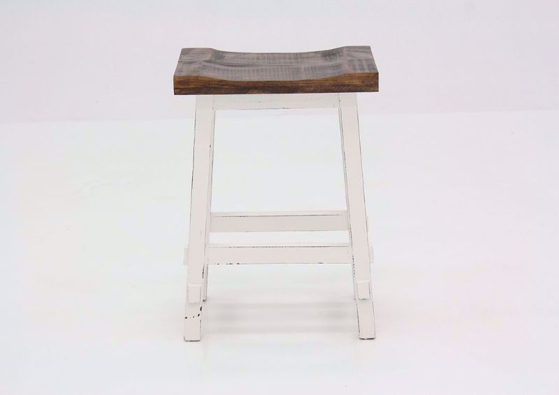 White with Brown Hayes 24 Inch Bar Stool by Texas Rustic Facing Front | Home Furniture Plus Mattress