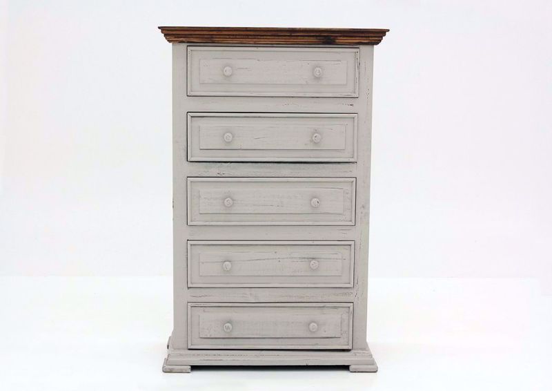 Gray with Brown Lafitte Chest of Drawers by Texas Rustic Facing Front | Home Furniture Plus Mattress
