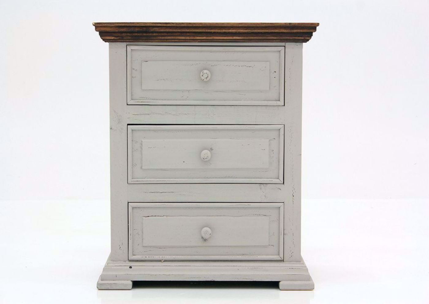 Gray with Brown Lafitte Nightstand by Texas Rustic Facing Front | Home Furniture Plus Mattress