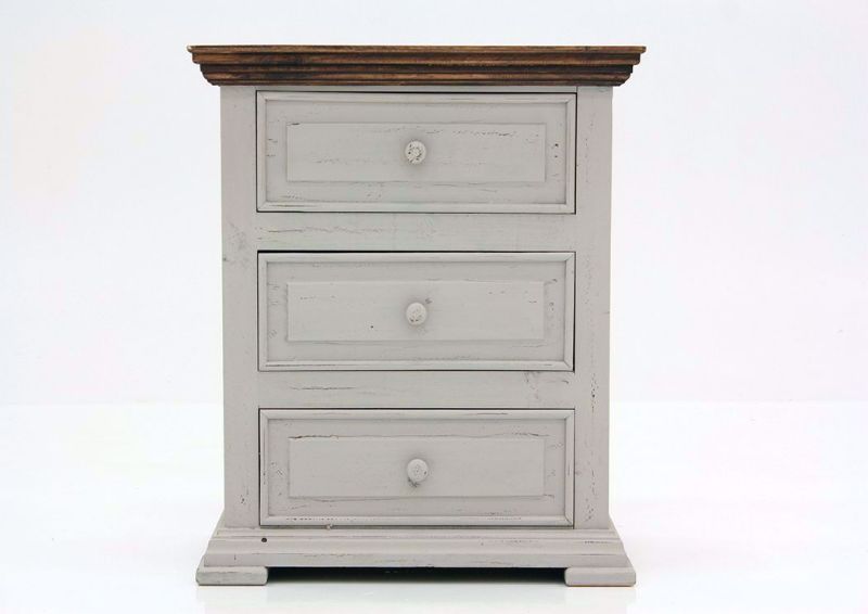 Gray with Brown Lafitte Nightstand by Texas Rustic Facing Front | Home Furniture Plus Mattress