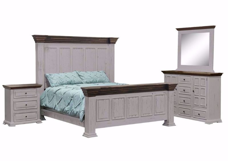 Gray with Brown Lafitte Bedroom Set by Texas Rustic in a Room Setting | Home Furniture Plus Mattress